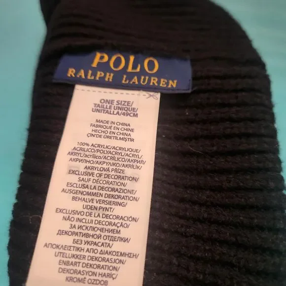 Polo Ralph Lauren Black and Gold Beanie